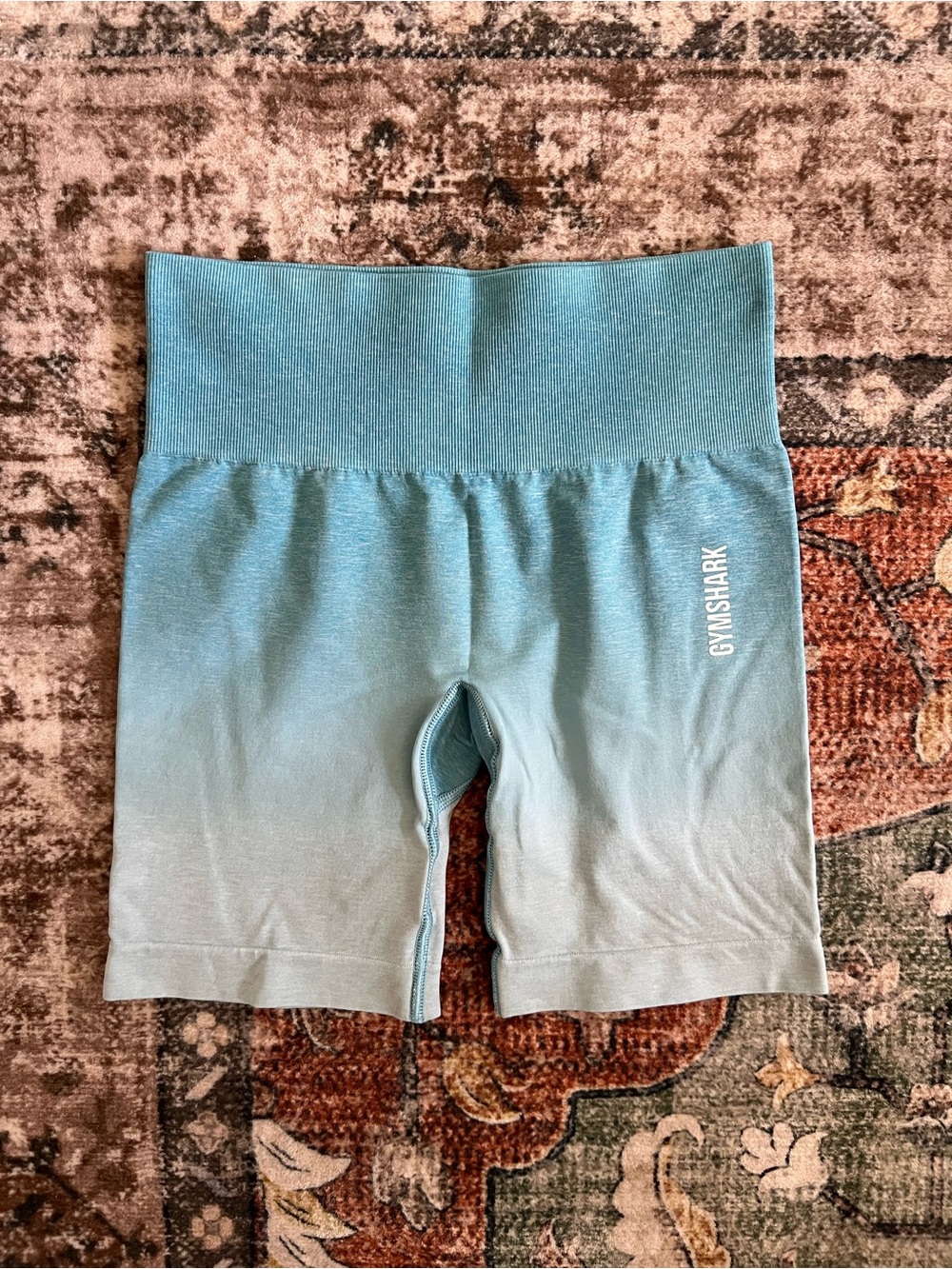Gymshark Teal Ombre High-Waist Seamless Bike Shorts